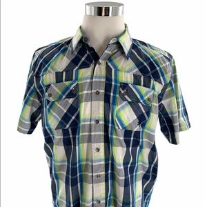 Lions Crest English Mens Multicolor Plaid Shirt XL